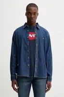 Džínová košile Levi's pánská, modrá barva, regular, s klasickým límcem, 86625