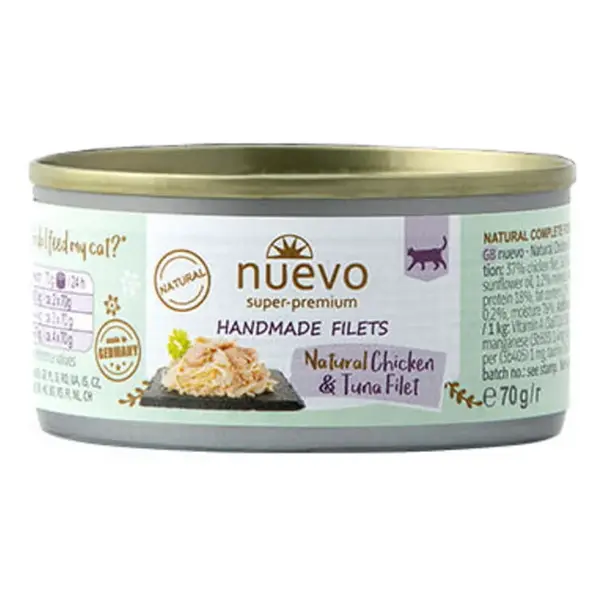 NUEVO Handmade kuře s tuňákem konzerva pro kočky 70 g