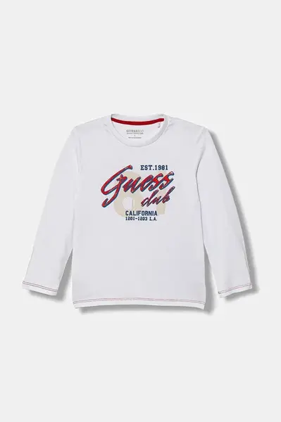 Guess Dětské bavlněné tričko s dlouhým rukávem Guess