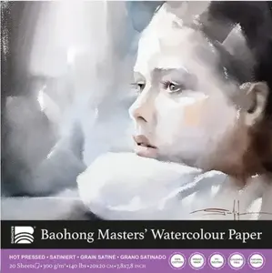 Akvarelový blok Baohong Masters 20x20cm hot pressed 300g