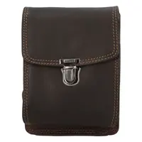 Pánská kožená crossbody taška tmavě hnědá - GreenWood Upton