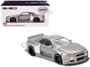 Nissan Skyline GT-R (R34) "Kaido Works Shinjuku V1" RHD (Right Hand Drive) Silver Metallic (Designed by Jun Imai) "Kaido House" Special 1/64 Diecast