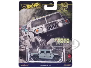 Hummer H1 Pickup Truck Gray Metallic "Terra Trek" Series Diecast Model Car by Hot Wheels