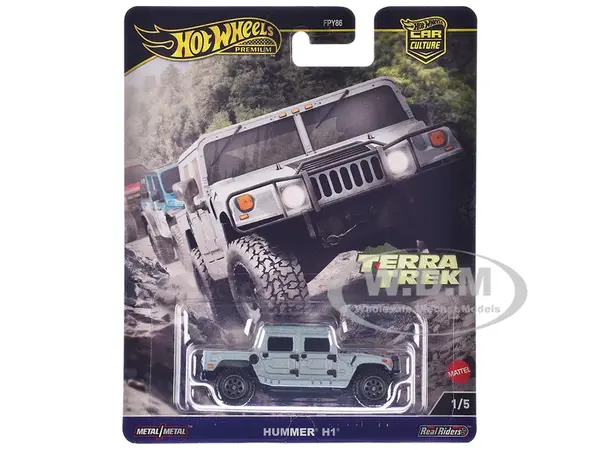Hummer H1 Pickup Truck Gray Metallic "Terra Trek" Series Diecast Model Car by Hot Wheels