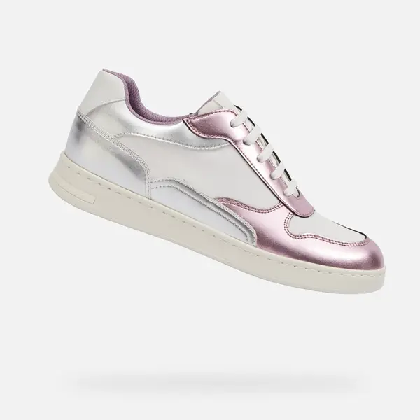 Silver women's sneakers Geox Jaysen - Women's
