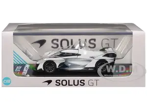 McLaren Solus GT White with Blue Stripes 1/64 Diecast Model Car by CM Model