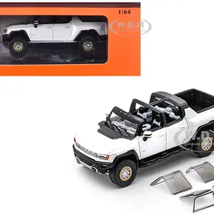 2022 GMC Hummer EV Pickup Truck White 1/64 Diecast Model Car by GCD