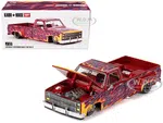 Chevrolet Silverado Dually Pickup Truck "On Fire V1" Red Metallic with Flames and Red Interior (Designed by Jun Imai) "Kaido House" Special 1/64 Diec