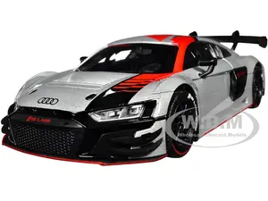 Audi R8 LMS GT3 Silver Metallic with Graphics "GT Racing" Series 1/24 Diecast Model Car by Motormax