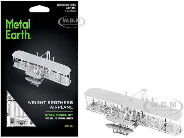 Model Kit Wright Brothers Airplane (Moderate Difficulty) Steel Model by Metal Earth
