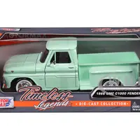 1966 GMC C1000 Fenderside Pickup Truck Light Green "Timeless Legends" Series 1/24 Diecast Model Car by Motormax