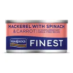 FISH4DOGS Konzerva pre psov Finest s makrelou, mrkvou a špenátom 85 g