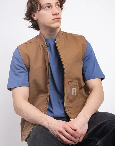 Carhartt WIP Classic Vest Hamilton Brown rinsed M