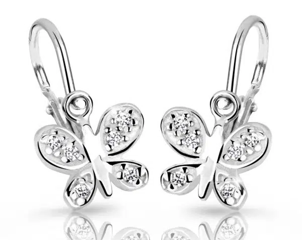 Cutie Jewellery Detské náušnice z bieleho zlata C2748-10-X-2 biela
