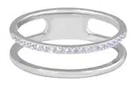 Troli Dvojitý minimalistický prsteň z ocele Silver 60 mm