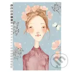 Zápisník s autorskou ilustrací Ivony Knechtlové (Slečna s věnečkem)