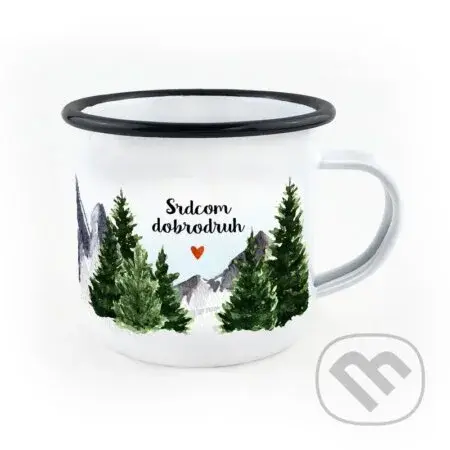 Smaltovaný hrnček Srdcom Dobrodruh
