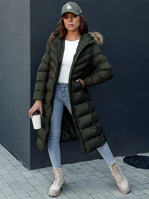 Płaszcz zimowy damski LUXWARM zielony Dstreet