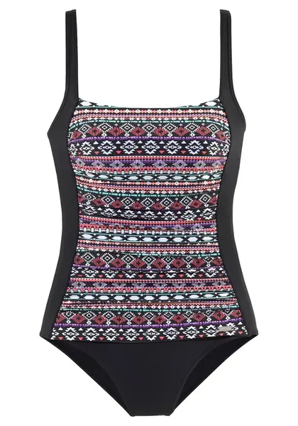 LASCANA Jednodielne plavky  svetlofialová / tmavofialová / čierna / biela