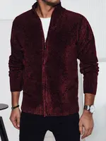 Sweter męski rozpinany bordowy Dstreet
