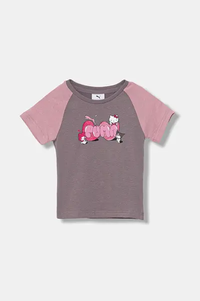 Dětské bavlněné tričko Puma PUMA X HELLO KITTY & FRIENDS Slim Tee fialová barva, 632391