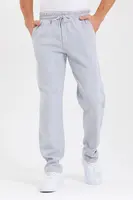 62819 Dewberry Straight Leg Back Pocket Detailed Sweatpants-GREY