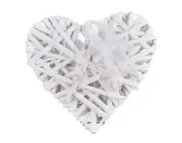 Dekorace Proutěné srdce 15x15 cm, bílé