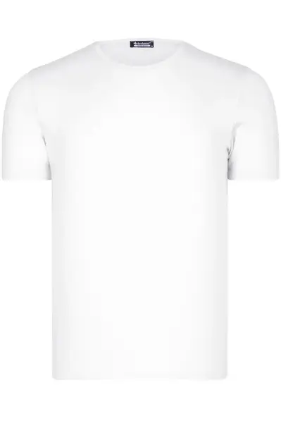 T8569 DEWBERRY PÁNSKÉ TRIČKO S LÍMEČKEM NA KOLO - JEDNODUCHÉ BÍLÉ