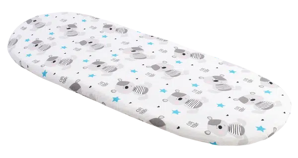 Medi Partners Fitted sheet for a stroller - cotton - Teddy bear, blue