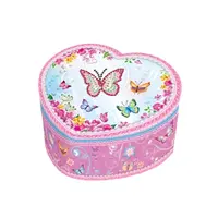 Hudební šperkovnice srdíčko motýlci