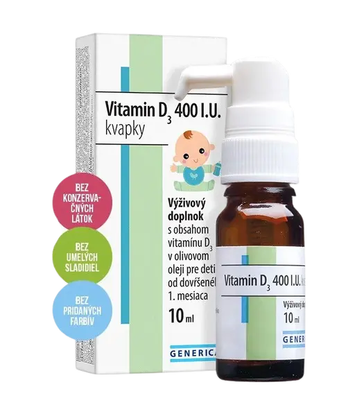 GENERICA Vitamin D3 400 I.U. kvapky 10 ml