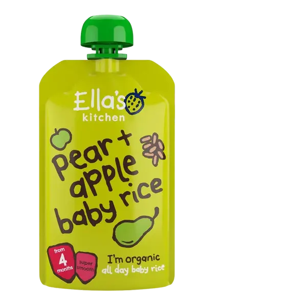 ELLA'S KITCHEN BIO Detská ryža, hruška a jablko 120 g