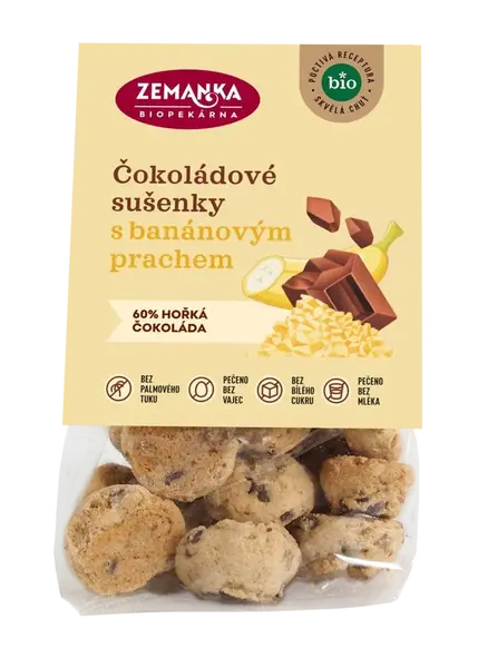 ZEMANKA Bio sušienky s čokoládou a banánovým prachom 100 g