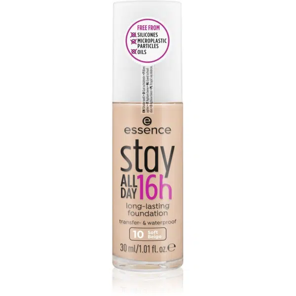 essence Stay ALL DAY 16h vodeodolný make-up odtieň 10 Soft Beige 30 ml