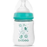 Baboo Anti-colic Glass Feeding Bottle Wide Neck sklenená dojčenská fľaša 0m+ 150 ml