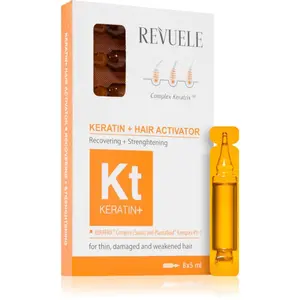 Revuele Ampoules Keratin + Hair Activator ampule pro slabé, namáhané vlasy 8x5 ml