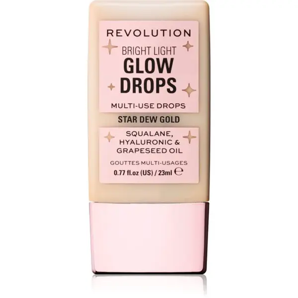 Revolution Bright Light Glow Drops tekutý rozjasňovač odstín Golden Star Dew 23 ml