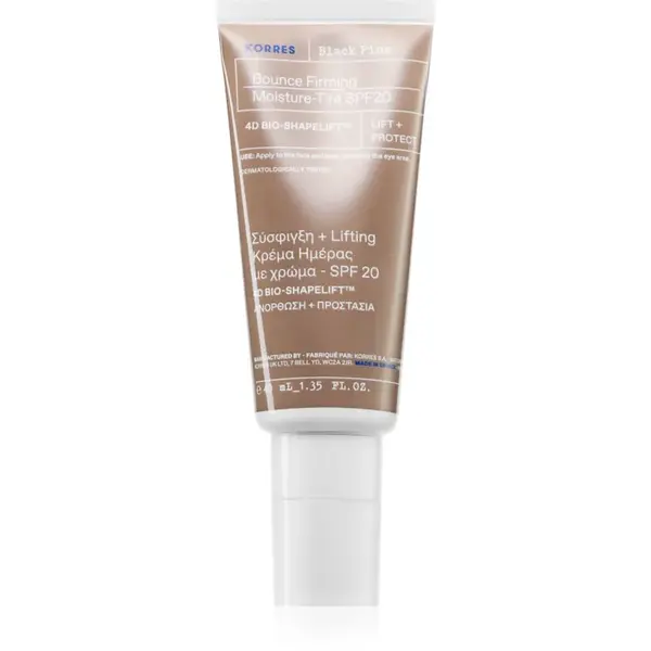 Korres Black Pine 4D Bounce tónující hydratační krém pro zpevnění pleti SPF 20 40 ml