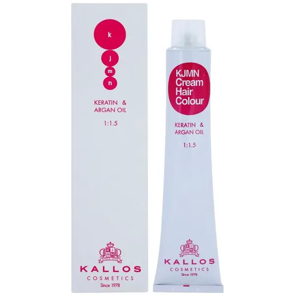Kallos KJMN Professional Cream Hair Colour Keratin & Argan Oil barva na vlasy s keratinem a arganovým olejem odstín 7.3 Medium Golden Blond 100 ml