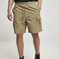 Nylon khaki cargo shorts