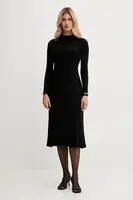 Šaty Pepe Jeans černá barva, midi, přiléhavé, PL9537749