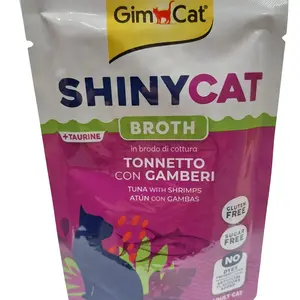 GimCat Shinycat vlhké krmivo pre mačky - tuniak a krevety 70 g