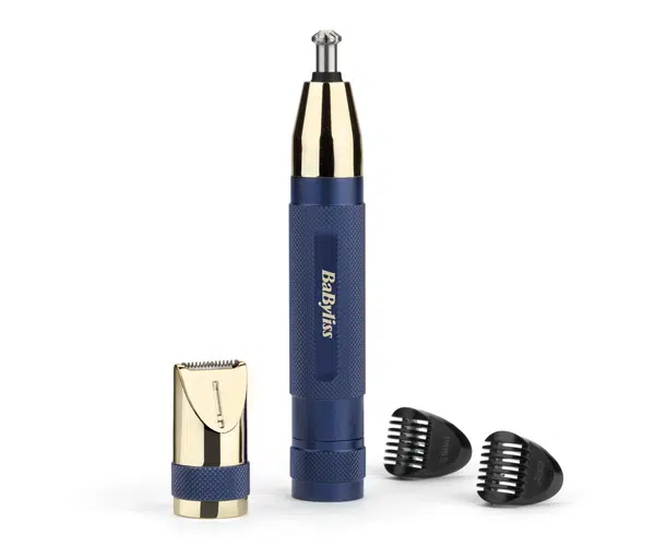 Multifunkční zastřihovač ušních a nosních chloupků BaByliss Ultimate Precision E112E - modro-zlatý + dárek zdarma