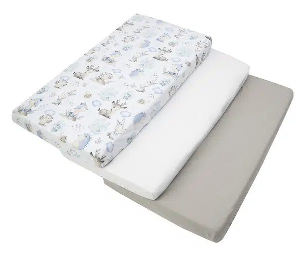Medi Partners Set of 3 pcs. Fitted Sheet 60x120 cm 100% Cotton Baby Bed Linen Mattress