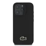 Zadní kryt Lacoste Iconic Petit Pique Woven Logo MagSafe pro Apple iPhone 16 Pro Max, černá