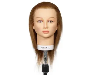 Cvičná hlava s přírodními vlasy Original Best Buy Isaline - blond, 15-40 cm (0030211) + dárek zdarma