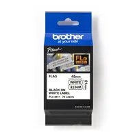 Brother FLE-2511 Pro Tape, 21mm x 45 mm, černý tisk/bílý podklad, 72ks, originální páska