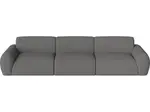 Pohovka Núvol 3 moduly se 2 nízkými bočnicemi, více variant - Bolia Varianta: Soil - Smooth weave, Dark Grey