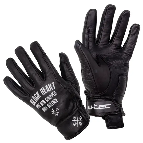 Letní kožené moto rukavice W-TEC Black Heart Darios černá S