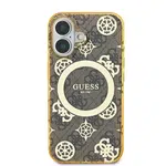 Zadní kryt Guess IML 4G Peony MagSafe pro Apple iPhone 16, hnědá